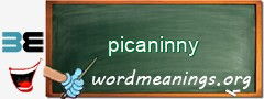 WordMeaning blackboard for picaninny